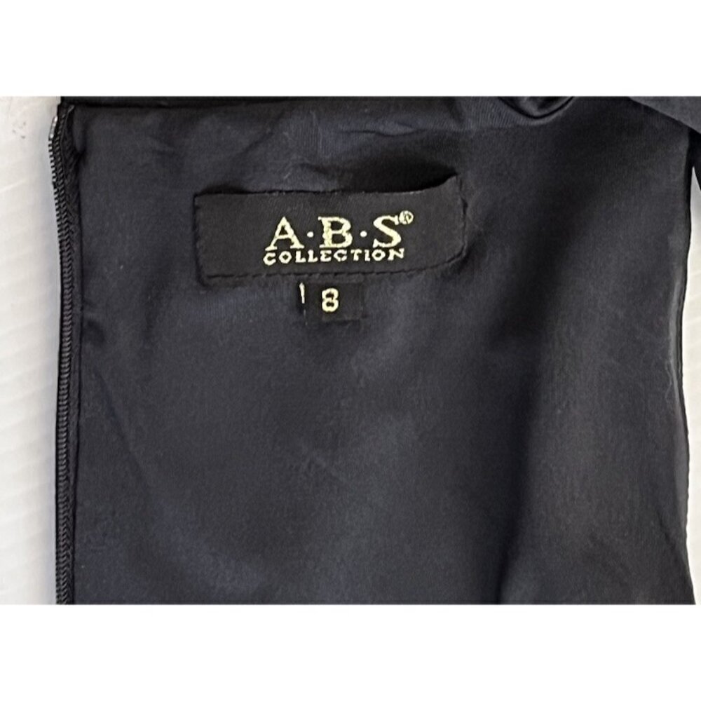 A.B.S Collection Women's Black Knit Storm Mock Neck Side Slit Midi Dress Size 8 - Picture 6 of 15